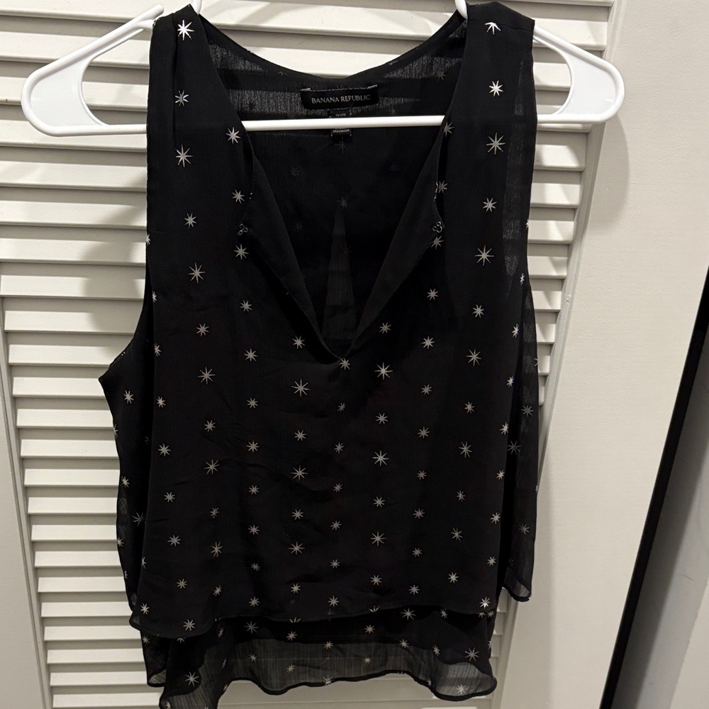 Banana Republic Black Star Pattern Tank Top
